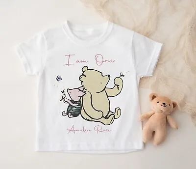 Buy Baby~toddler~birthday~t Shirt*personalised~ I Am One , Two  ~ Pooh Bear & Piglet • 7.99£