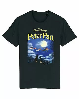 Buy Disney Peter Pan Poster Children's Unisex Black T-Shirt • 14.99£
