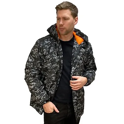 Buy Mens Padded Coat Winter Infiltrator Goggle Camo/BLK Hooded Location Jacket Warm • 25£