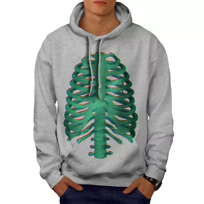 Buy Wellcoda Skeleton Skull Rib Mens Hoodie, Costume Casual Hooded Sweatshirt • 25.99£