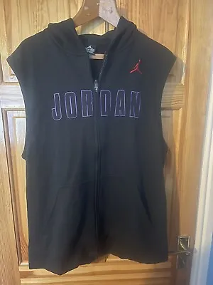 Buy Jordan Sleeveless Hoodie Men’s Brand New Without Tags Black Large • 75£