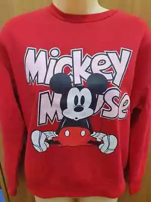 Buy Disney Mickey Mouse Christmas Ladies Red Soft Sweatshirt Jumper New Primark • 13.95£