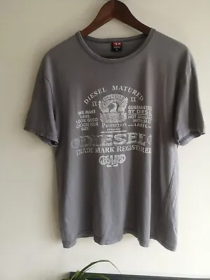Buy Diesel Mens Acid Wash Grey Distressed Tshirt Medium • 25£