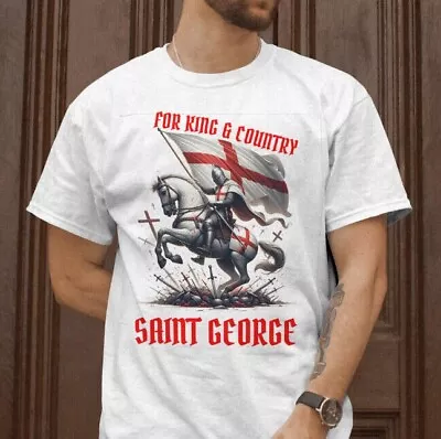 Buy St Georges Day T-Shirt Gift Saint George English Flag England For King & Country • 8.99£
