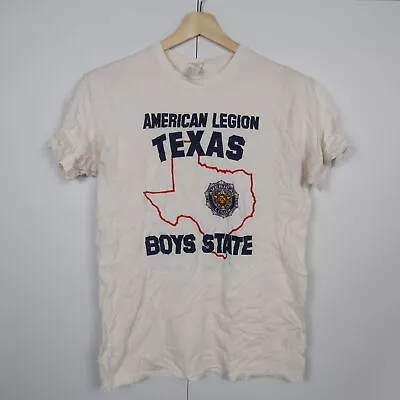 Buy VINTAGE American Legion Texas USA Mens T-Shirt Size M White Short Sleeve • 8.84£