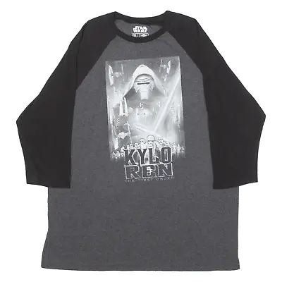 Buy STAR WARS Kylo Ren Mens T-Shirt Grey 3/4 Sleeve XL • 7.99£