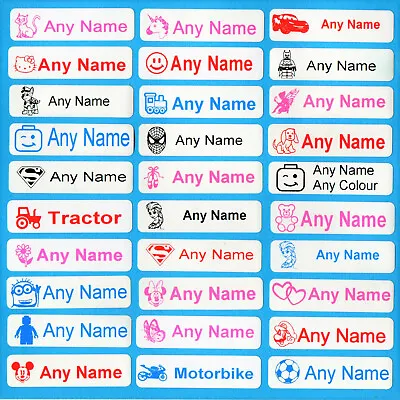 Buy 20 Name Labels Printed Personalised Iron-On Tags School Clothes Uniform Pre-Cut • 2.85£
