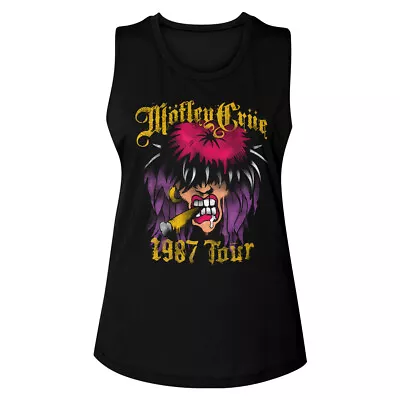 Buy Motley Crue 1987 Tour Women's Muscle Tank T Shirt Heavy Metal Band Merch • 44.09£