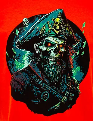 Buy Qwertee Mens T Shirt Ghost Pirate POTC Inspired Red Large  Gildan 100% Cotton 1L • 12.50£