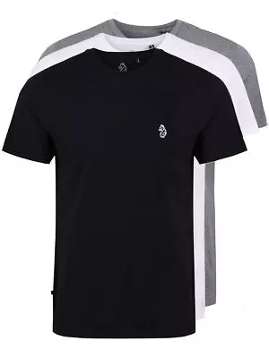 Buy Luke 1977 Mens Essentials Johnys Sport 3-Pack T-Shirt Blk/Grey/White • 32.99£