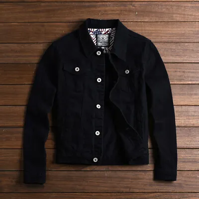 Buy Mens Denim Jeans Jacket Cotton Casual Jacket Coat Trucker Button Classic Western • 39.30£