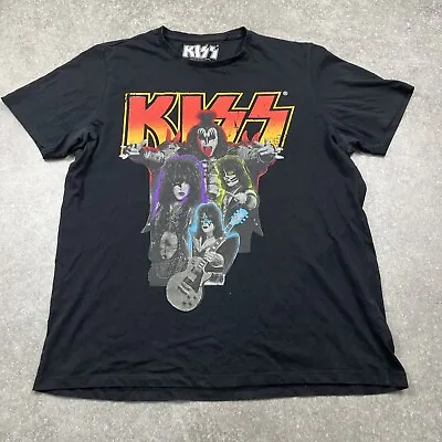 Buy Unisex KISS Rock Band Graphic Black T-shirt 2019 Print Size L • 12£