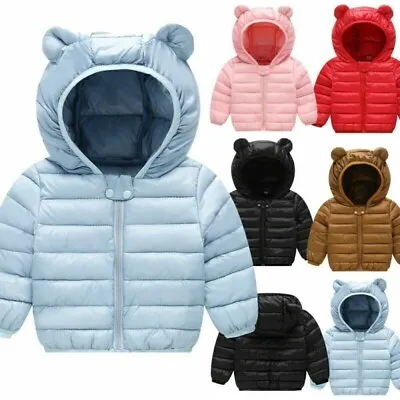 Buy Toddler Baby Boys Girls Winter Hooded Puffer Coat Parka Padded Jacket Outwear • 14.99£