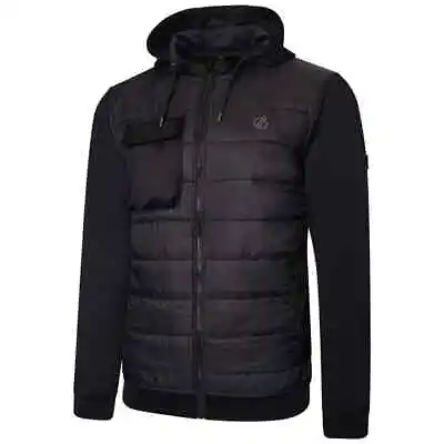 Buy Dare2b Look Sharp Mens Hooded Quilted Puffer Puffa Hybrid Jacket Coat RRP £100 • 29.99£