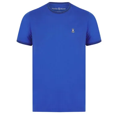 Buy Psycho Bunny Mens T-Shirt Logan Logo Branded Crew Cotton Tee In Dazzling Blue • 66.99£