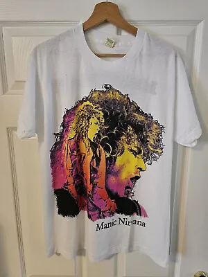 Buy Vintage 1990 Robert Plant Manic Nirvana Tour Shirt Xl • 60£