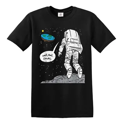 Buy Funny Moon Landing Flat Earth That Sucks Space Shirt Party Gift Xmas T-Shirt • 9.95£