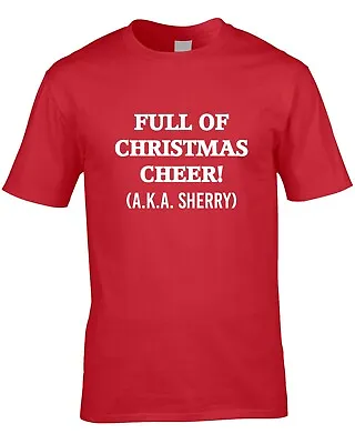 Buy Sherry Christmas Funny Men's T-Shirt Drink Party Xmas Secret Santa Spirit Cool • 10.99£