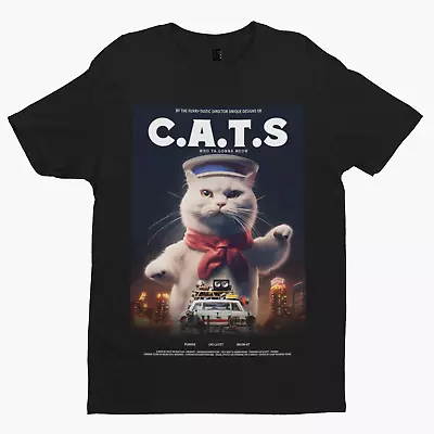 Buy CATS Ghostbusters Poster T-Shirt - Sci Fi  Cats Pet Comedy Film TV Movie Funny • 7.19£