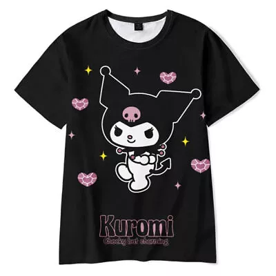 Buy Kuromi Anime T-Shirt Women Short Sleve Tops Blouse Summer Tee Casual Clothes_ • 11.68£