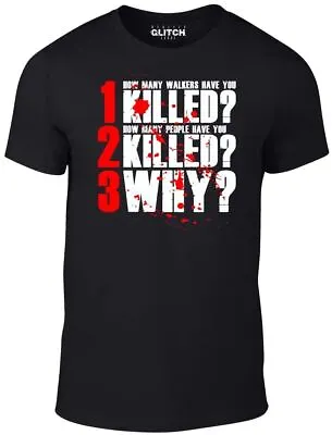 Buy The 3 Questions T-Shirt - Inspired By Walking Dead Zombie Rick Grimes Walkers • 12.99£