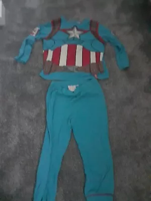 Buy Boys Marvel Captain America Long Sleeve Pyjamas, Age 4 Years • 2.20£