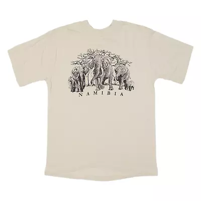 Buy GAME CLOTHING Elephants Namibia Mens T-Shirt Beige High Neck S • 9.99£