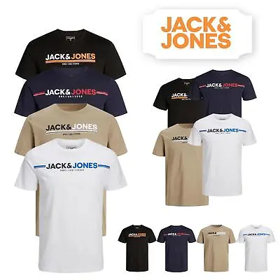 Buy Jack & Jones Mens T-Shirt Crew Neck Short Sleeve Casual Tee Tops UK Size S - 2XL • 9.99£