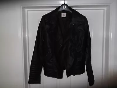 Buy Ladies Tu Black Leather Look Jacket Size 10. Free GB P+P • 18£