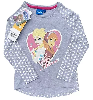Buy Frozen Official Long Sleeved Grey Winter Sleeved T-shirt Age 8 Years • 6.99£