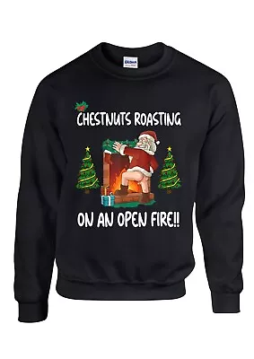 Buy Ugly Christmas Jumper, Chestnuts Roasting On An Open Fire Novelty Festive Jumper • 22.99£