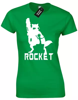Buy Guardians Rocket Ladies T Shirt Infinity Drax Baby Groot Wars Avengers • 7.99£