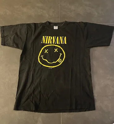 Buy Vintage Nirvana Flower Sniffin T-Shirt 1992 XL 90s • 256.55£