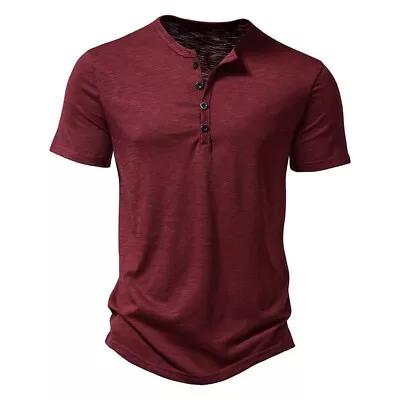 Buy Men T-Shirts 2024 Ultra-Soft Bamboo Cotton V-Neck Causal Tops Slim Fit • 15.36£