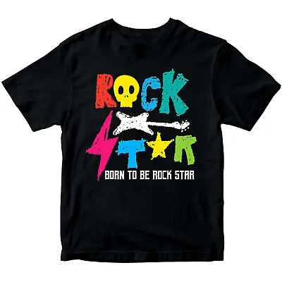 Buy Born To Be A Rockstar Music Guitar Funny Gift Boys Girls Teen Kids T-Shirts #DNE • 7.59£