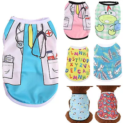 Buy Small Dog Cat Clothes Summer Pet Puppy T Shirt Vest Cartoon Doctor Printed Tops • 3.11£