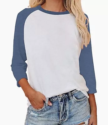 Buy NWT: Old Navy Women’s Raglan Baseball T-Shirt, Blue & White, Size XL • 14.20£