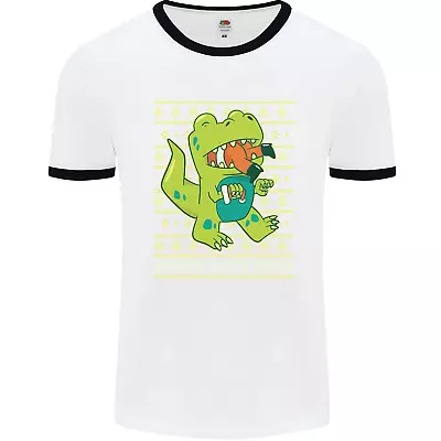 Buy Christmas Official Santa T-Rex Dinosaur Mens Ringer T-Shirt • 13.99£