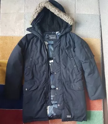 Buy Levi's Mens Hooded Parka Down Jacket,small,dark Blue Black.Very Good.Pre Owned. • 29£