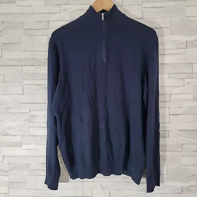 Buy Mens BURTON Jumper Jacket Blue 1/4 Zip Thin Knit Large • 13.30£