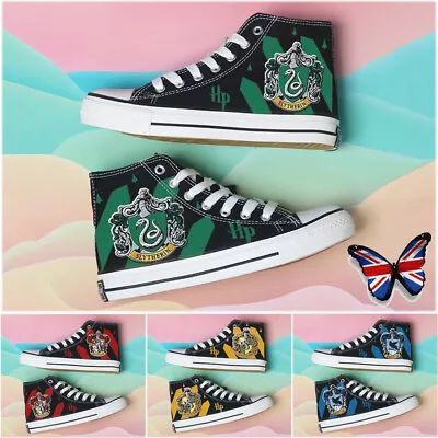Buy High Top Canvas Shoes Harry Potter Print Sneakers Gryffindor Slytherin Trainers • 29.99£