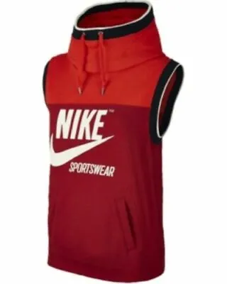 Buy Nike Sportswear St.Archive Sleeveless Hoodie Rush Red/Tough Red/Sail UK L 14-16 • 35.99£
