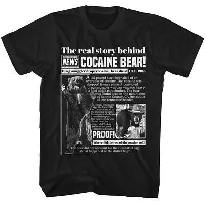 Buy Cocaine Bear Comedic Horror Movie The Real Story Truth World News Men's T Shirt • 38.47£