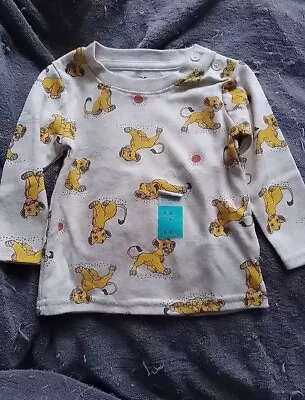 Buy Disney Baby 6-9 Months Cream Lion King Long Sleeved T-shirt • 2£