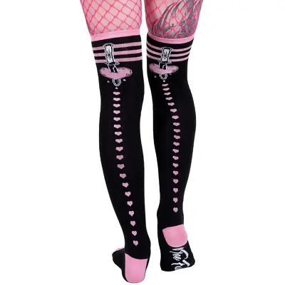 Buy Too Fast Heartless Tattoo Thigh High Socks Alternative Womens Clothing • 14.20£