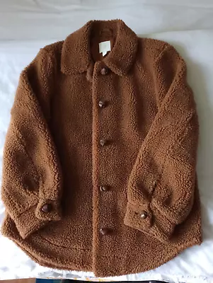 Buy H & M Women's Brown Fluffy Teddy Bear Style Jacket/ Shacket/ Coat.  Size 8. VGC • 14£