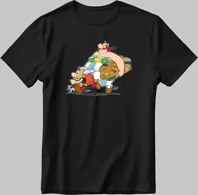Buy Asterix And Obelix, Characters  Short Sleeve White-Black Men's / Women L338 • 9.98£