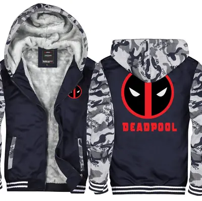 Buy Deadpool Thick Zipper Jacket Coat Men Women Winter Fleece Warm Sweatshirt • 44.39£