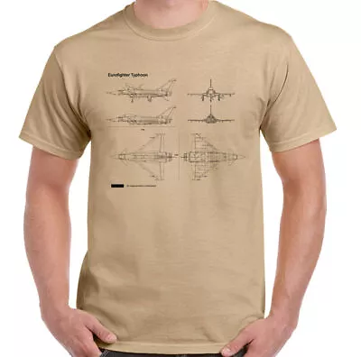 Buy Typhoon T-Shirt Blueprints Mens RAF Eurofighter Fighter Jet Aeroplane • 10.94£