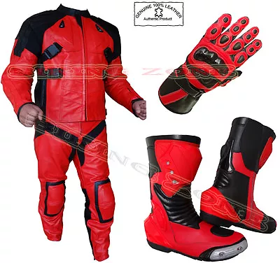 Buy The 'deadpool' Style Mens Armour Red/black Motorbike/motorcycle Jacket & Suit • 119.99£